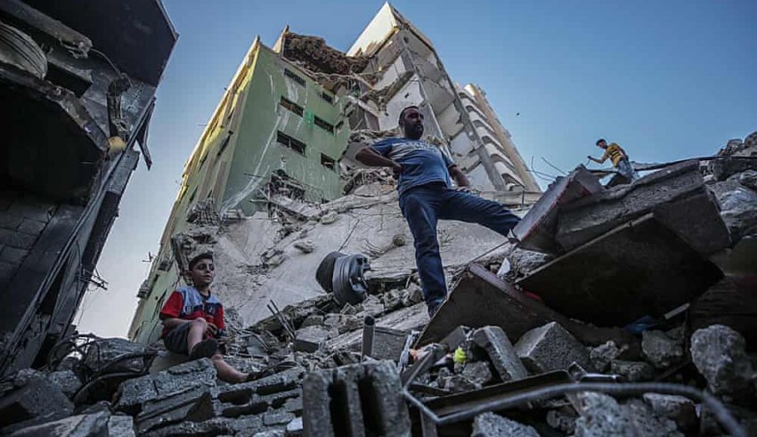 Scene of destruction in Gaza